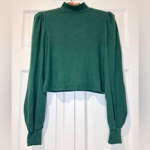 Reformation Cydney Forest green mock neck top. Size XS. VGUC.